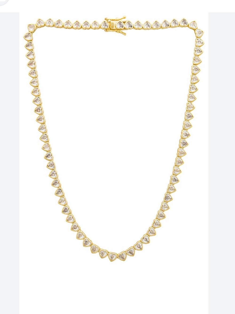 Alexa Leigh Nora Heart Tennis Necklace Gold crystal $208 REVOLVE